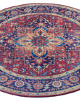 Hanse Home Anthea Orientalisk Rund Matta, 160cm, Vinröd