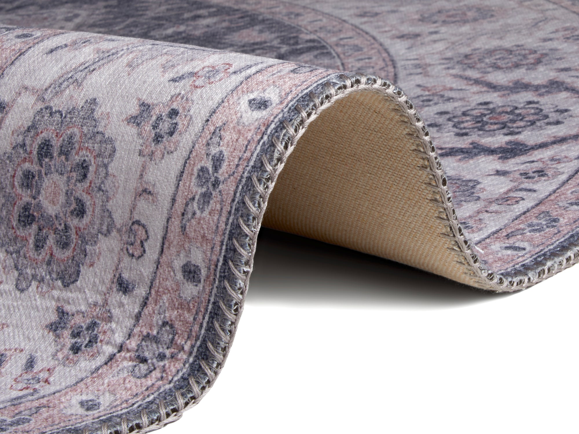 Hanse Home Anthea Orientalisk Rund Matta, 160cm, Mauve/Vit