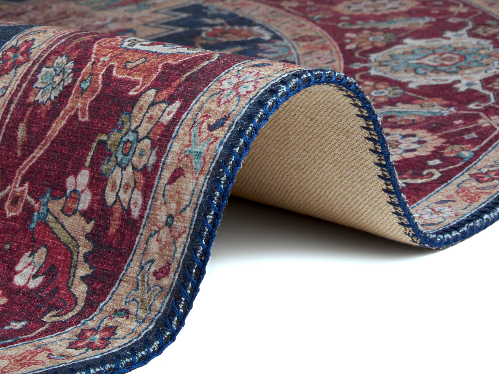 Hanse Home Sylla Orientalisk Rund Matta, 160cm, Vinröd