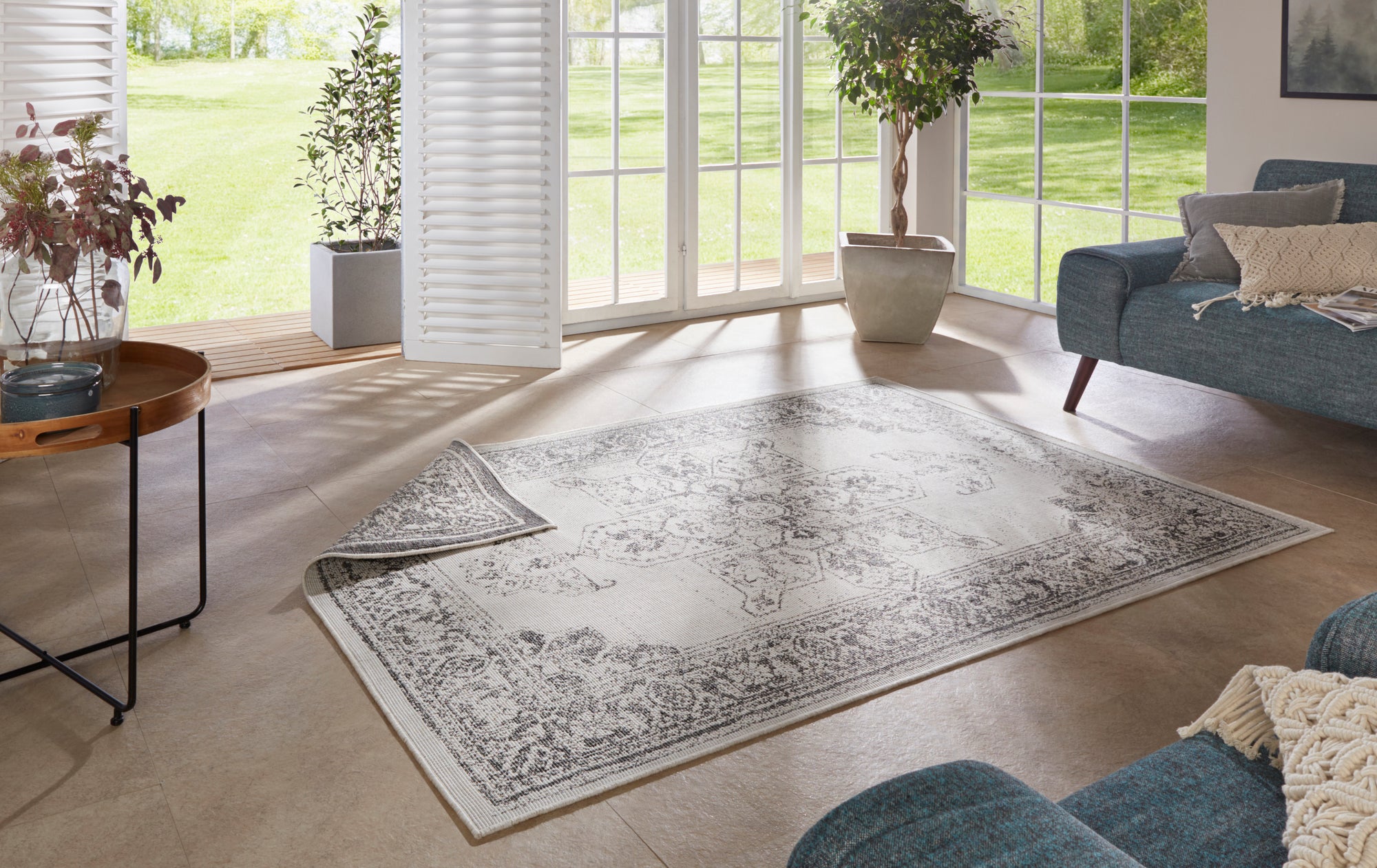 Hanse Home Borbon Orientalisk Flatvävd Matta, Grå