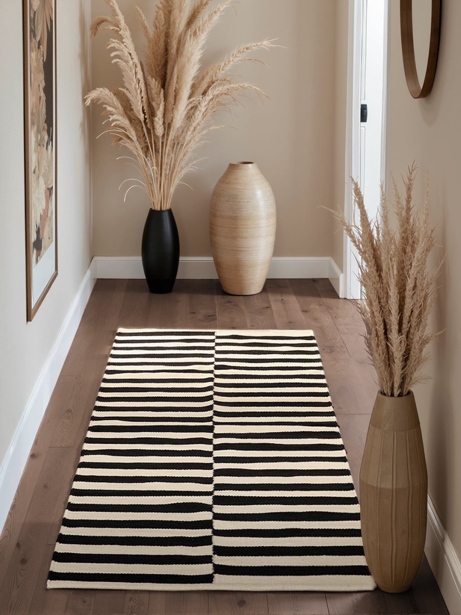 Hanse Home Donna Runner Ullmatta, Svart/Vit