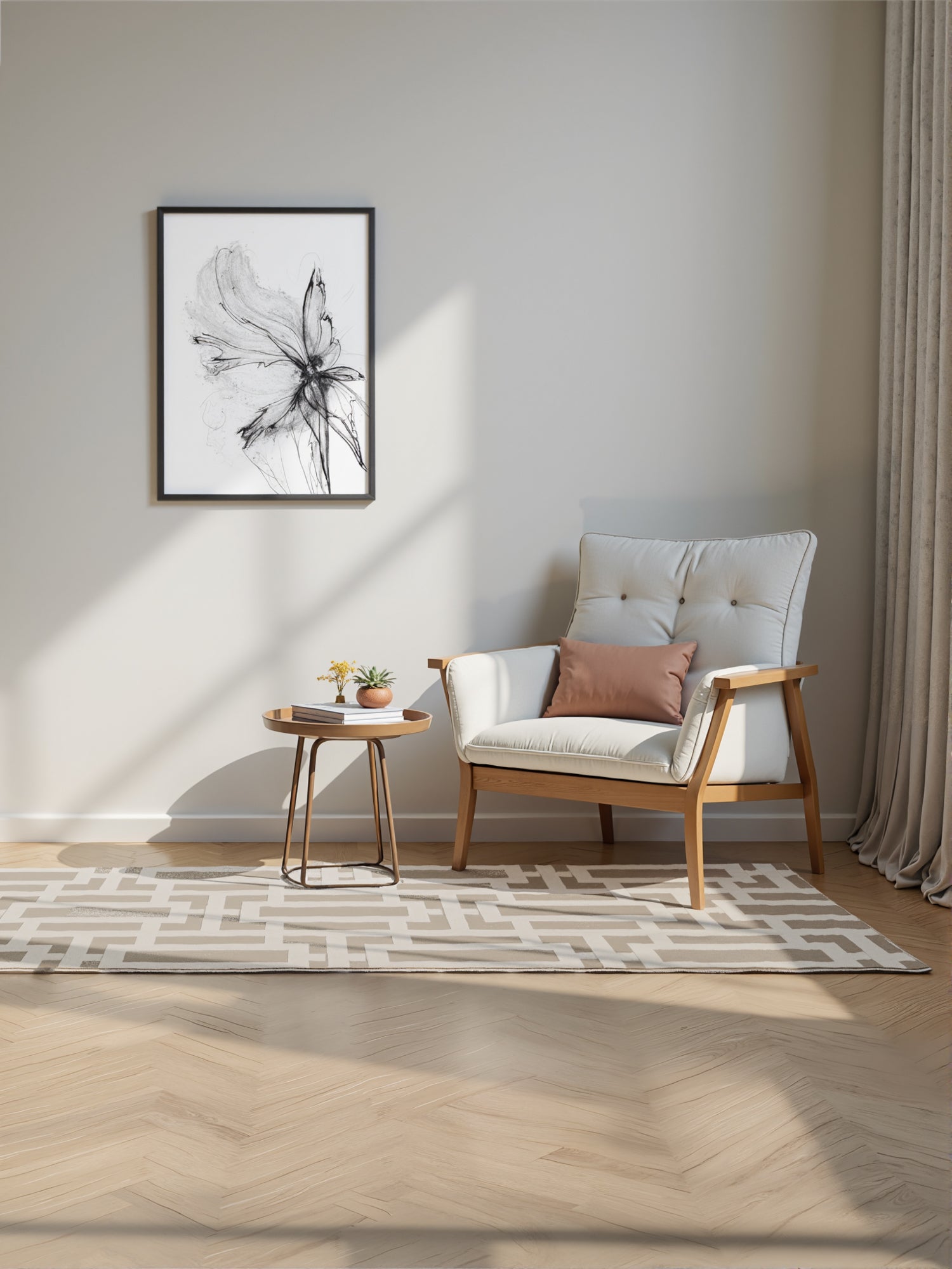 Elle Decoration Onyx Matta, 80x240cm, Greige
