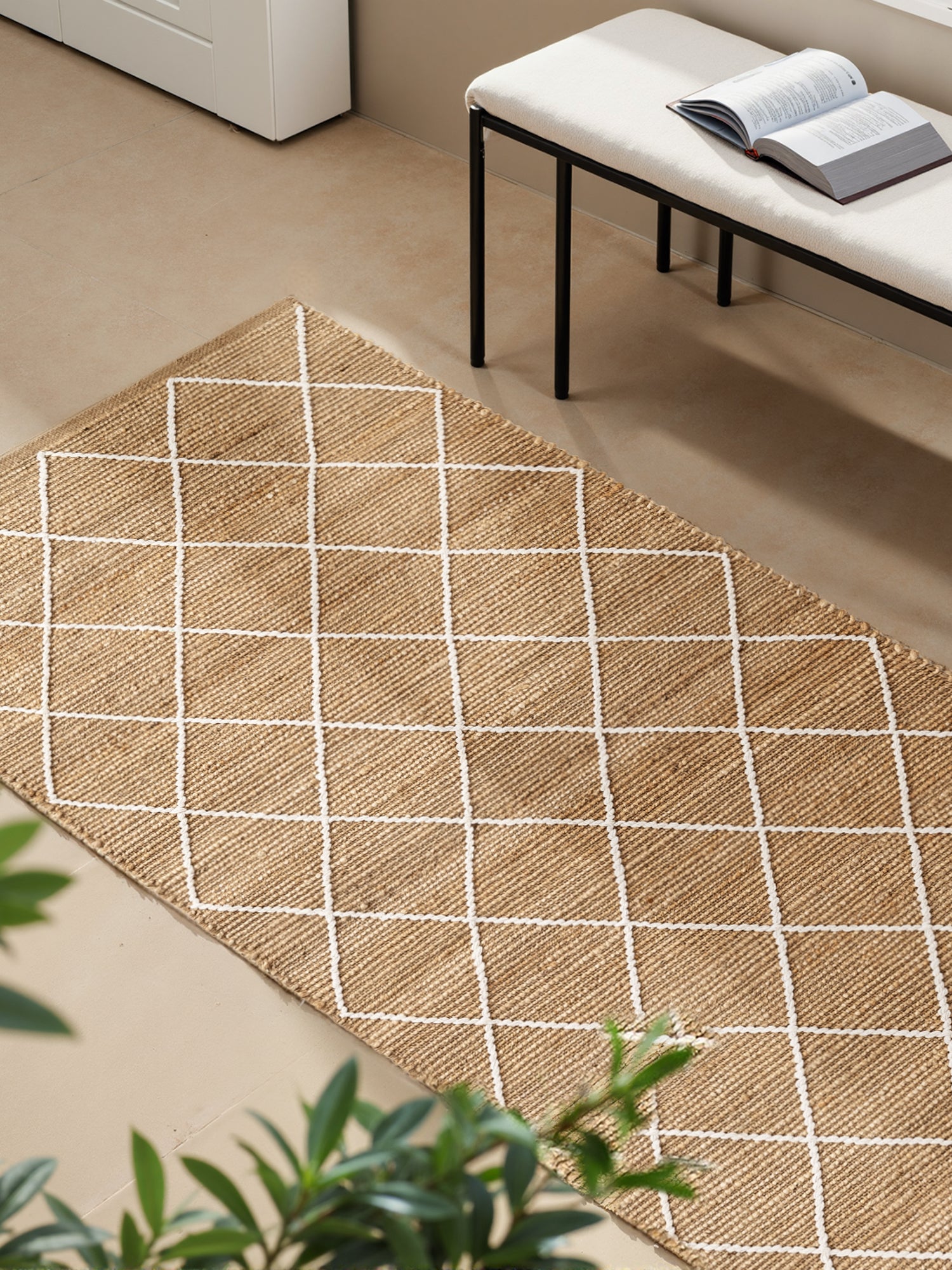 Hanse Home Kunu Jutematta, 80x200cm, Guld/Vit