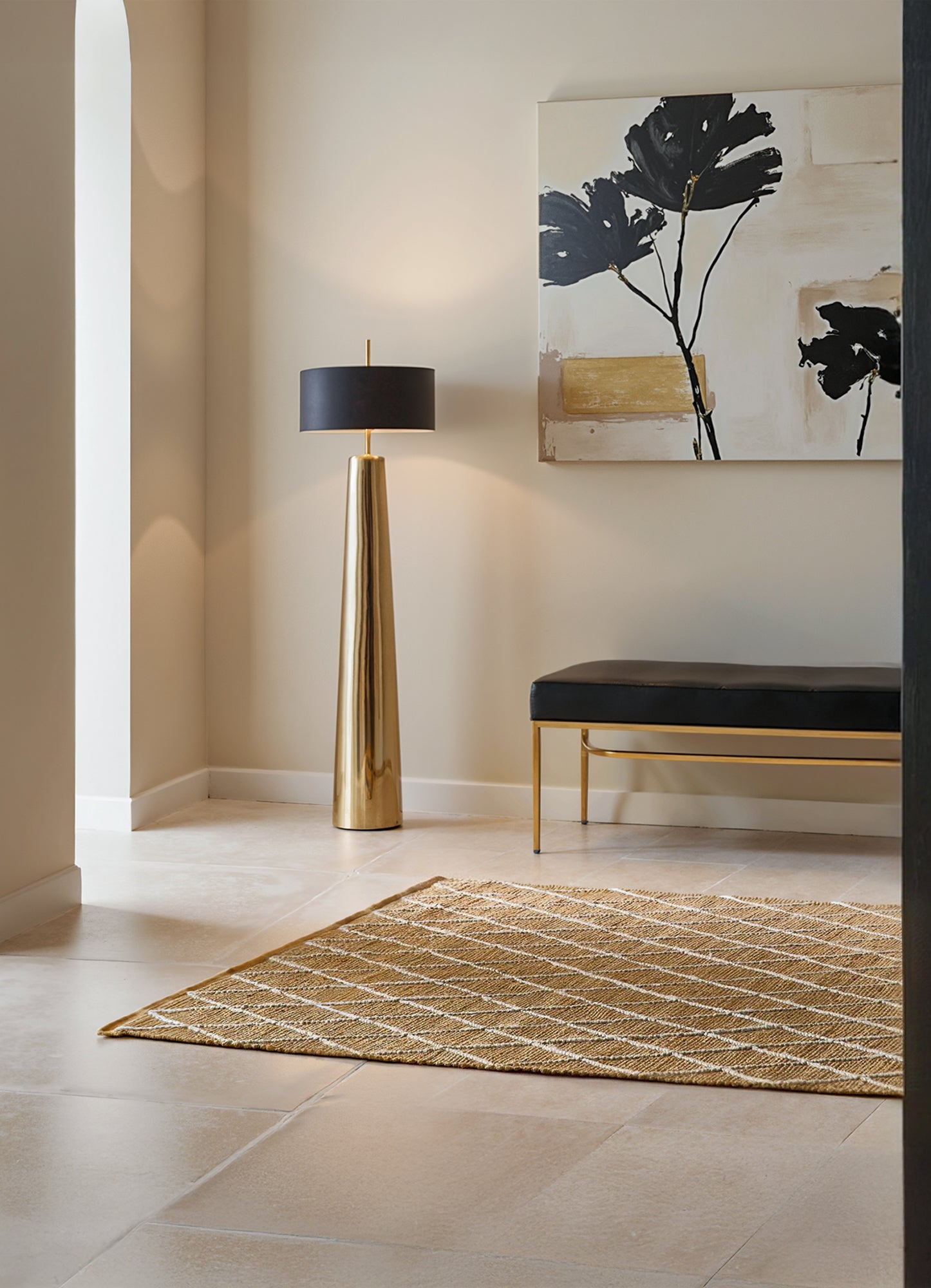 Hanse Home Kunu Jutematta, Guld/Vit
