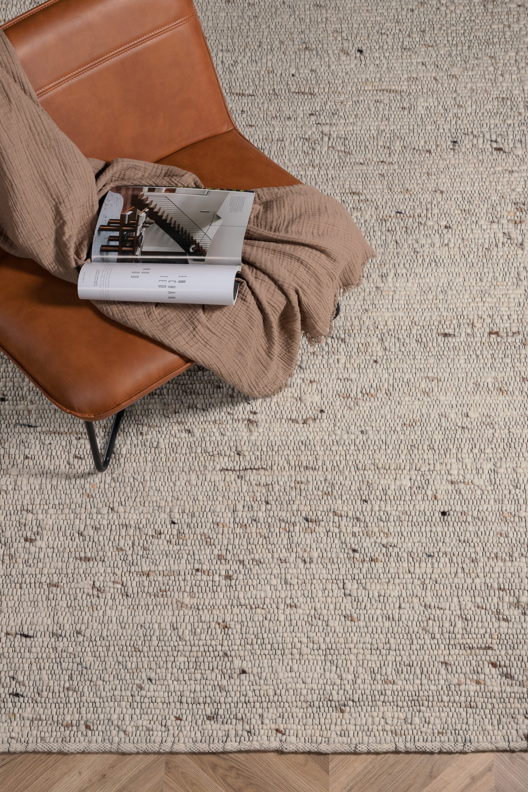 Venture Home Loump Ullmatta, 200x300cm, Vit/Beige