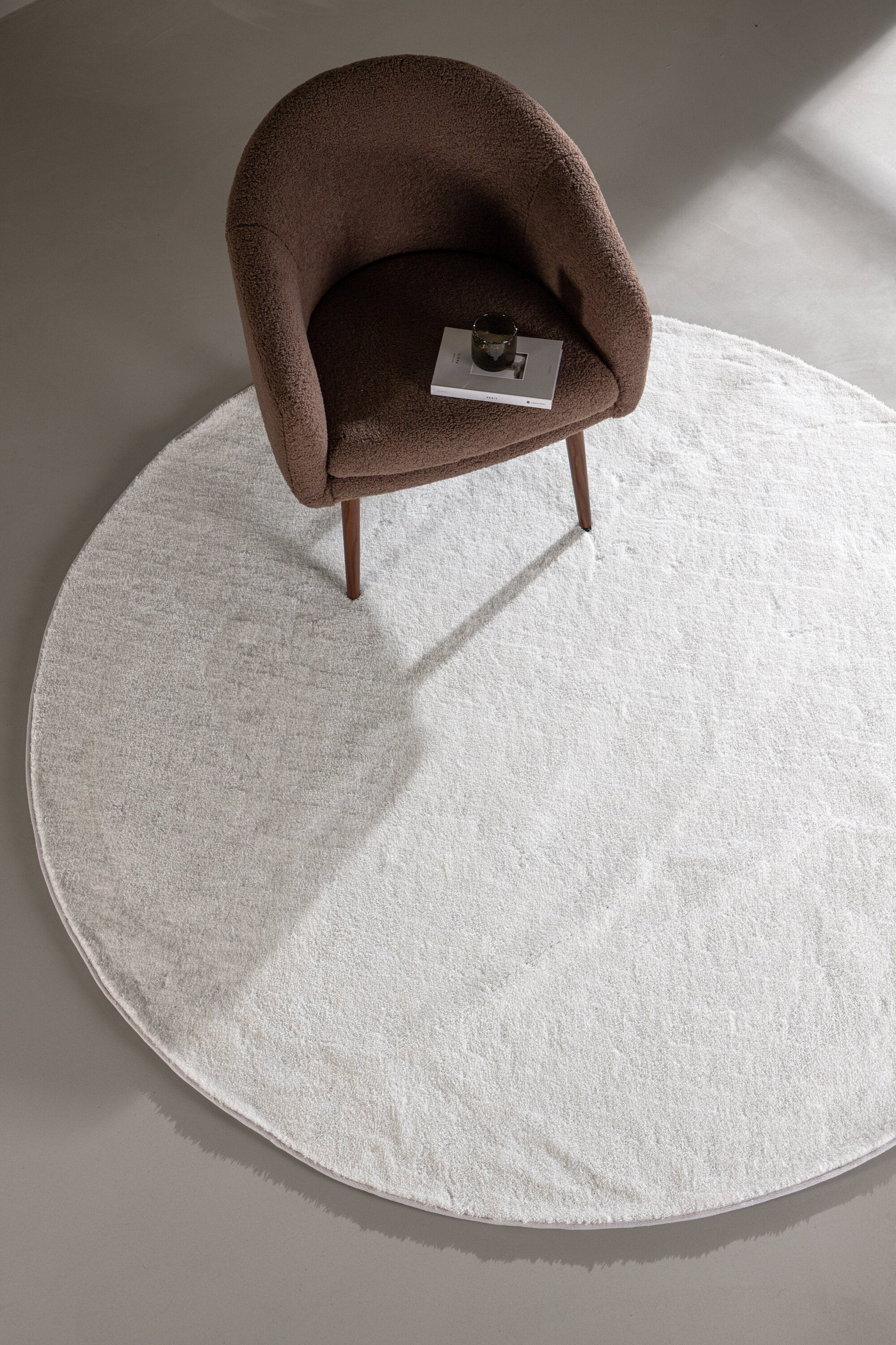Venture Home Undra Rund Matta, 200cm, Vit