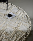 Venture Home Hilma Rund Matta, Bomull, 200cm, Vit