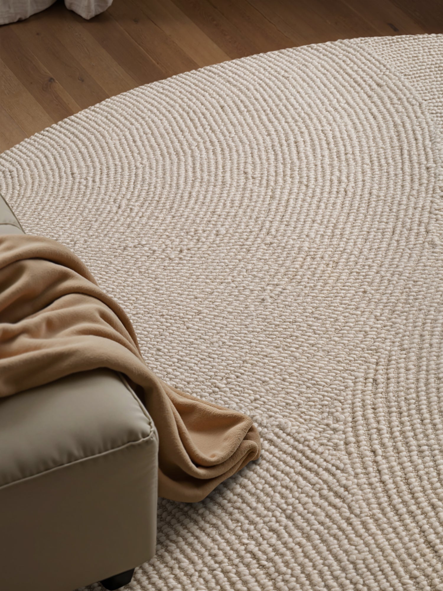Hanse Home Eleni Rund Ullmatta, Vit