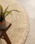 Hanse Home Rangpur Rund Matta, Jute, Benvit