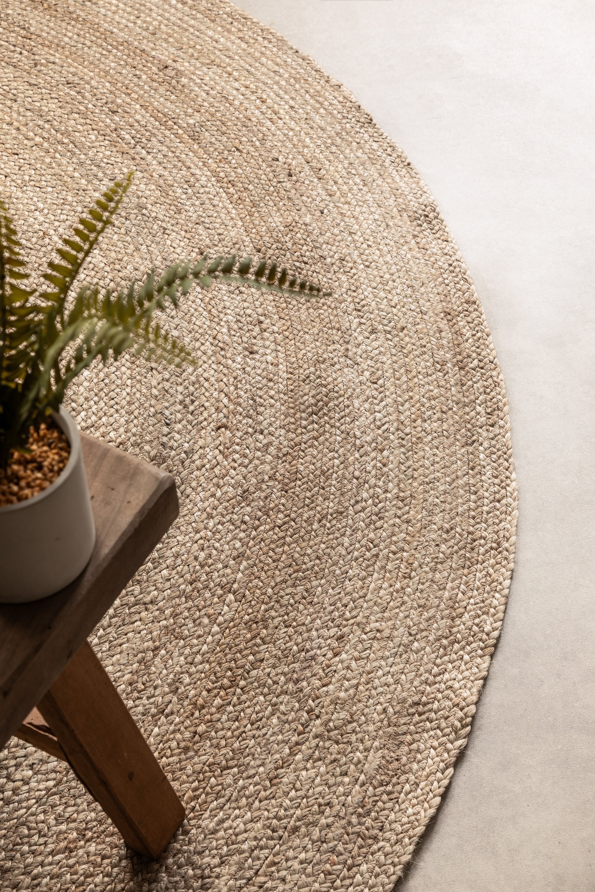 Hanse Home Rangpur Rund Matta, Jute, Naturlig Grå