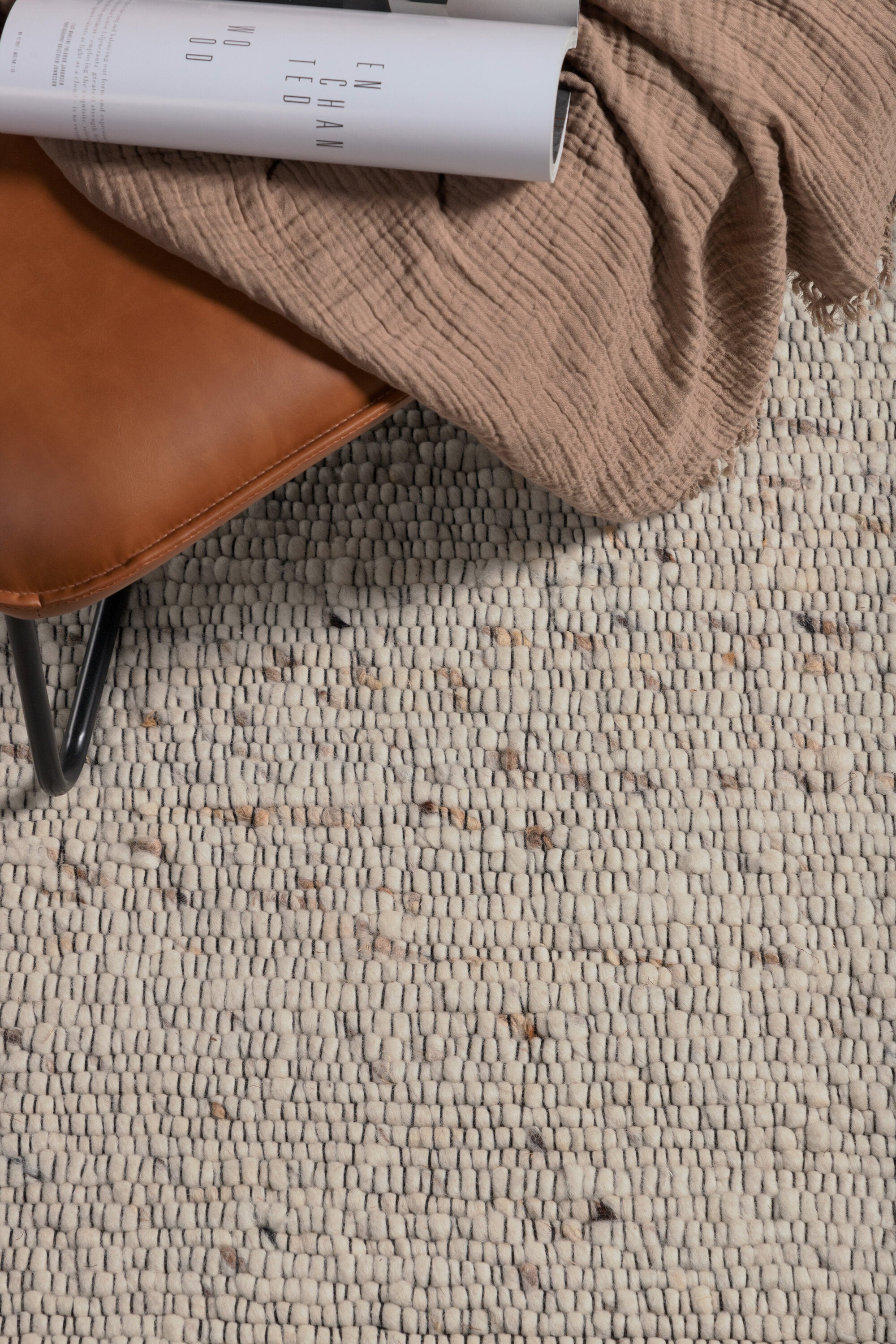 Venture Home Loump Ullmatta, 200x300cm, Vit/Beige
