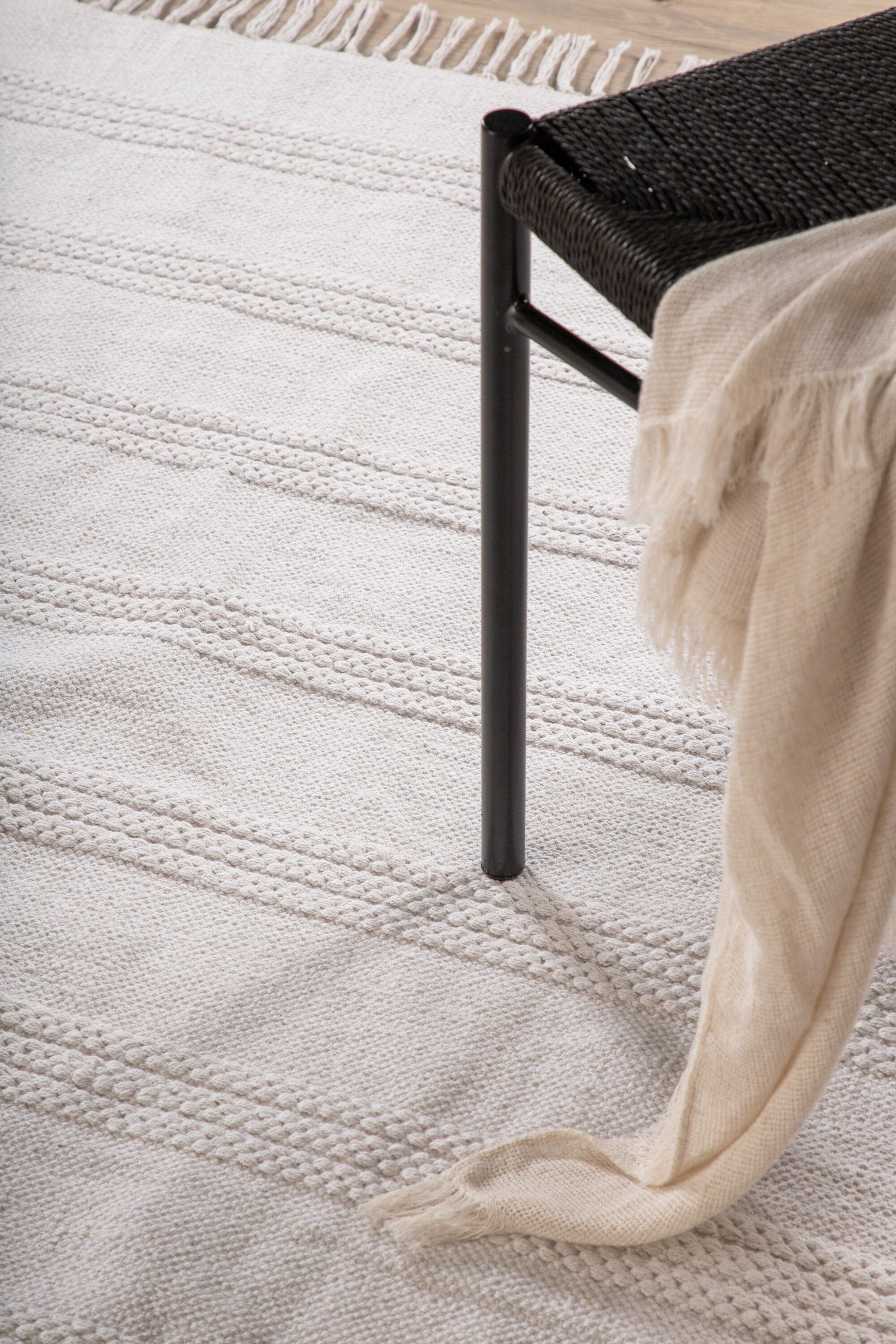 Venture Home Nico Matta, Bomull, 160x230cm, Offwhite