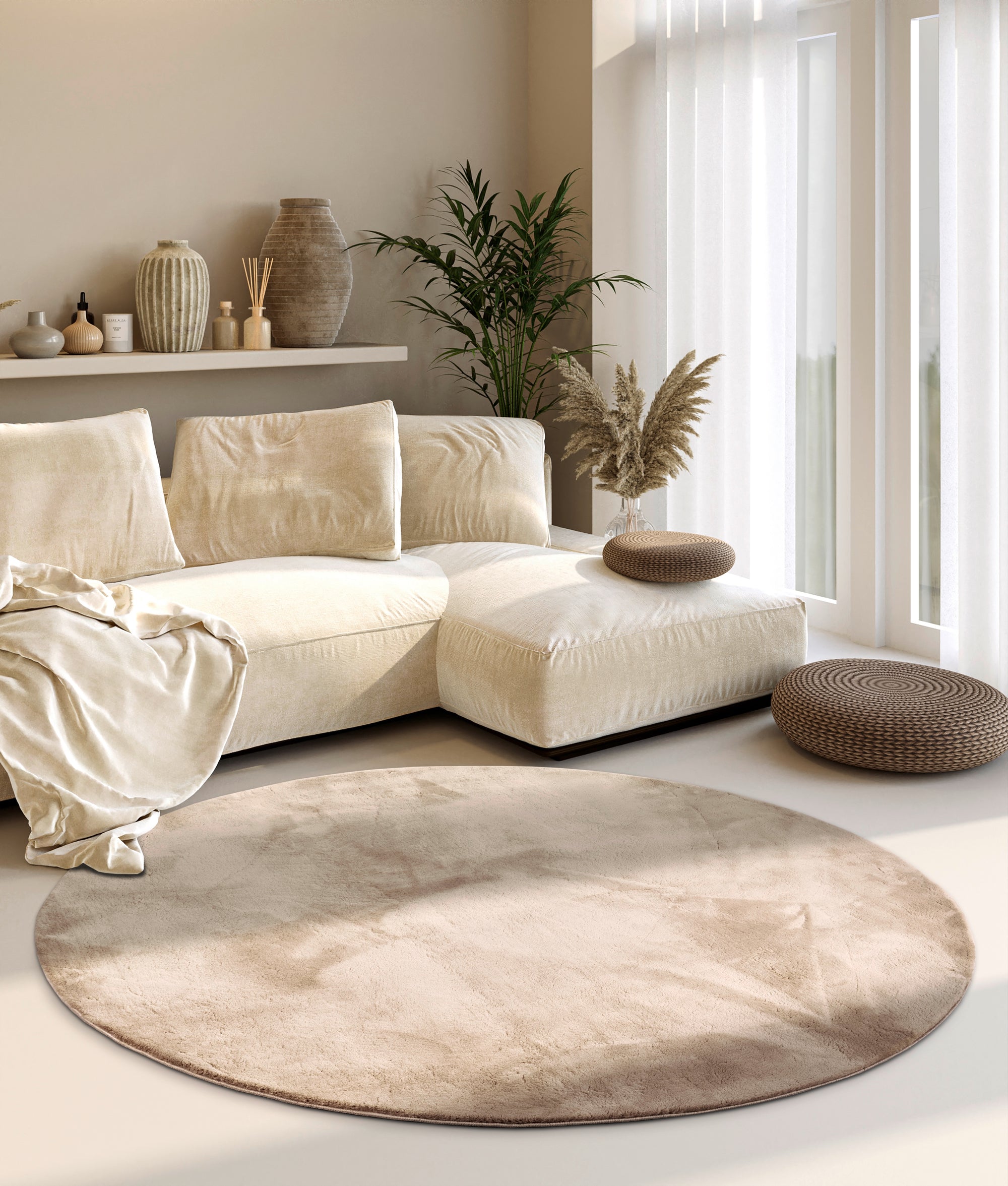 Villeroy &amp; Boch Leon Rund Mjuk Matta, Beige