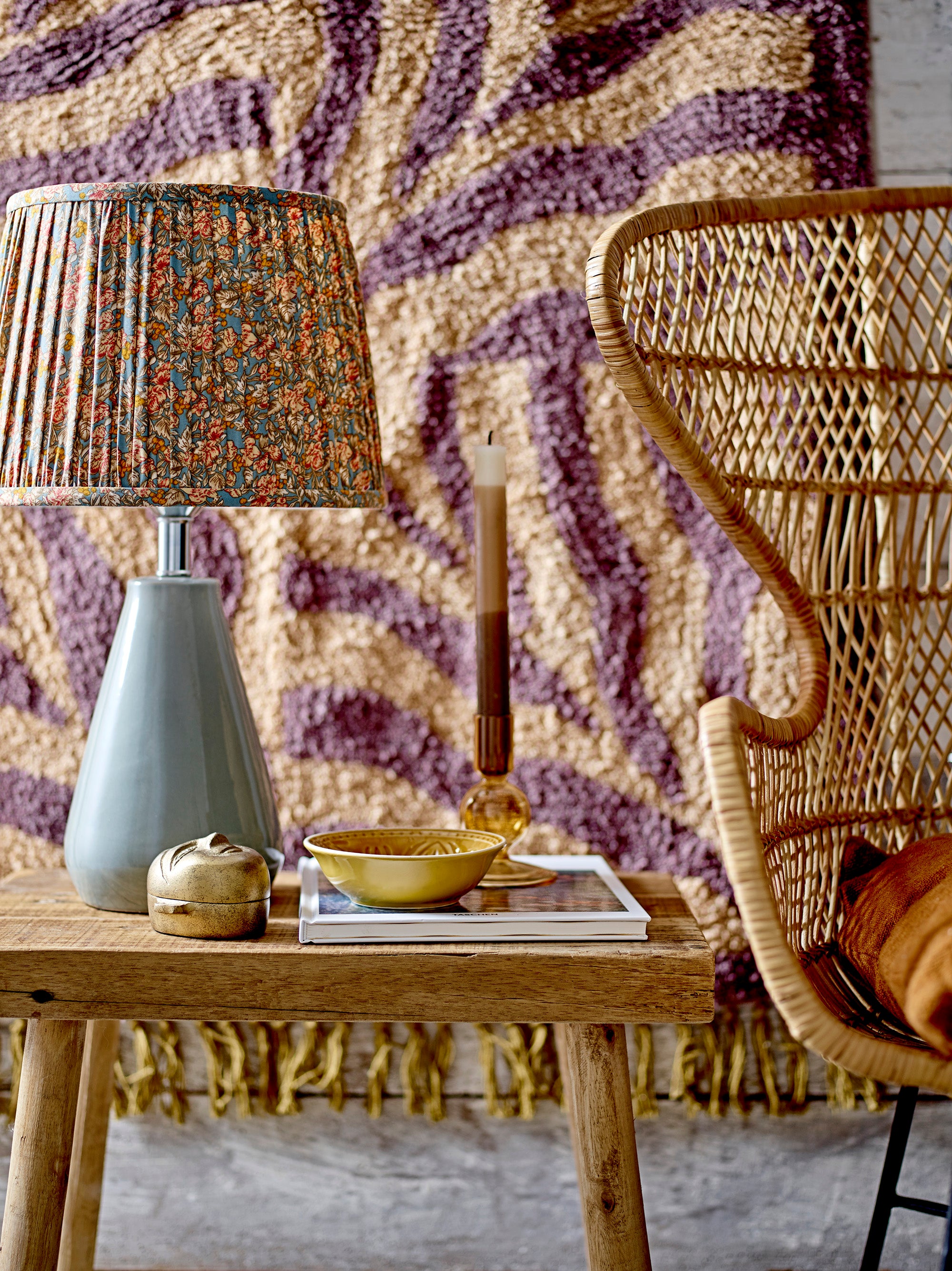 Bloomingville Izza Matta, Bomull, 90x150cm, Lila/Brun