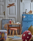 Bloomingville MINI Blue Jay Matta, Ull, 70x84cm, Blå/Beige