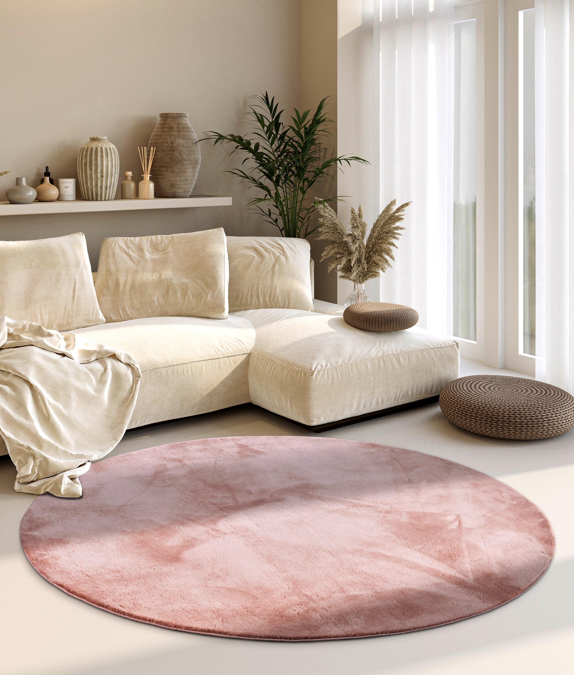 Villeroy &amp; Boch Leon Rund Mjuk Matta, 160cm, Rosa
